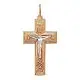 Подвеска крест из комбинированного золота