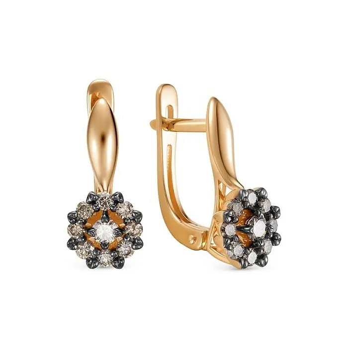 Серьги с английским замком из красного золота вид 1