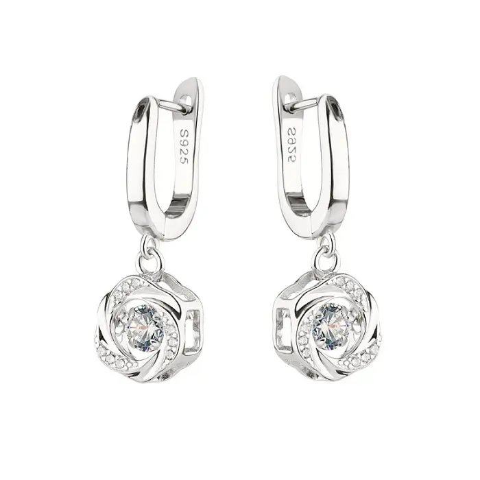 Серьги подвесные из серебра