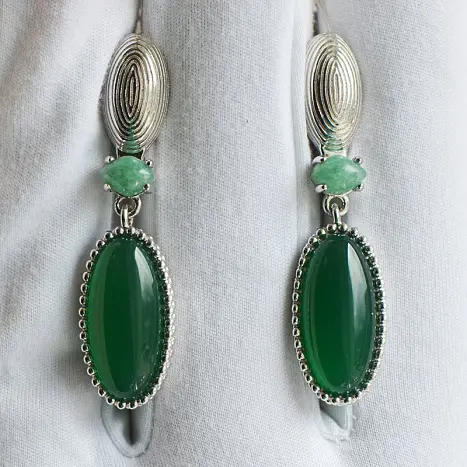 Серьги подвесные из серебра