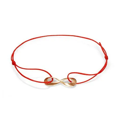 Браслет шнурок из красного золота
