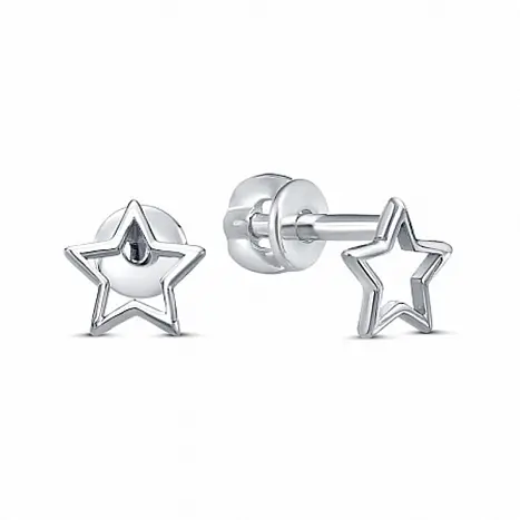 Серьги пуссеты из серебра