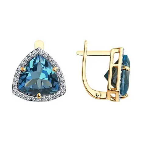 Серьги с английским замком из красного золота