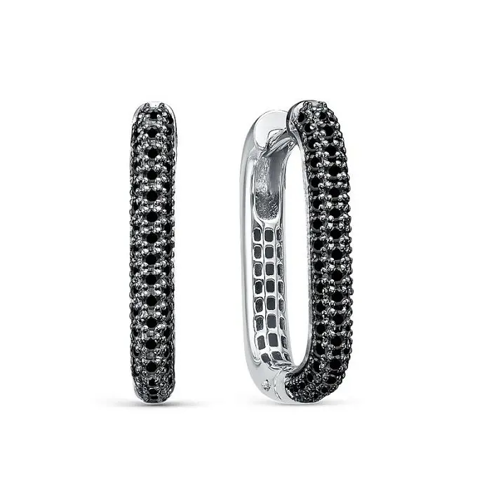 Серьги с английским замком из белого золота