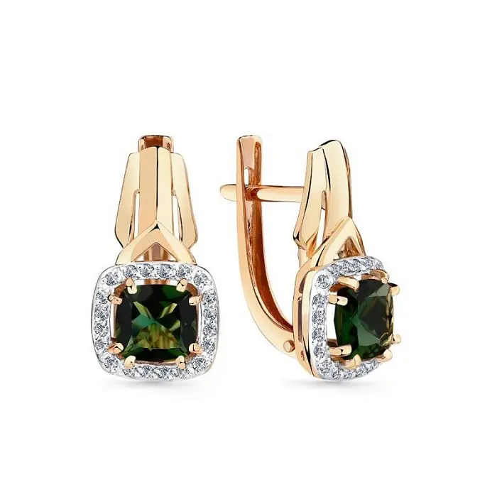 Серьги с английским замком из красного золота