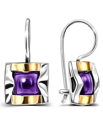 Серьги петельки из позолоты