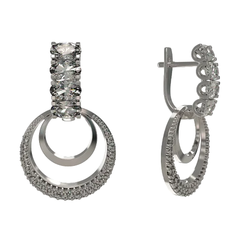 Серьги подвесные из серебра