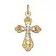 Подвеска крест из комбинированного золота