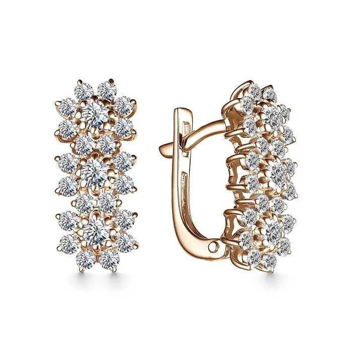 Серьги с английским замком из красного золота