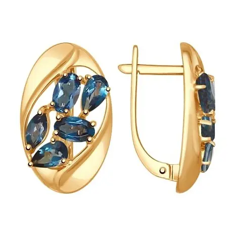 Серьги с английским замком из красного золота