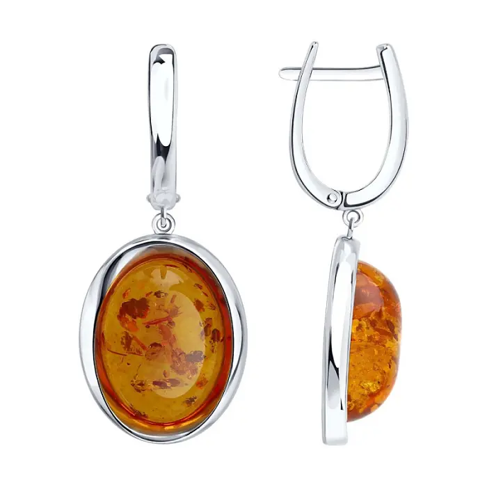 Серьги подвесные из серебра