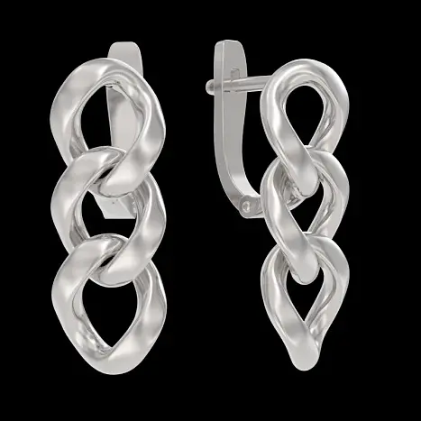 Серьги подвесные из серебра