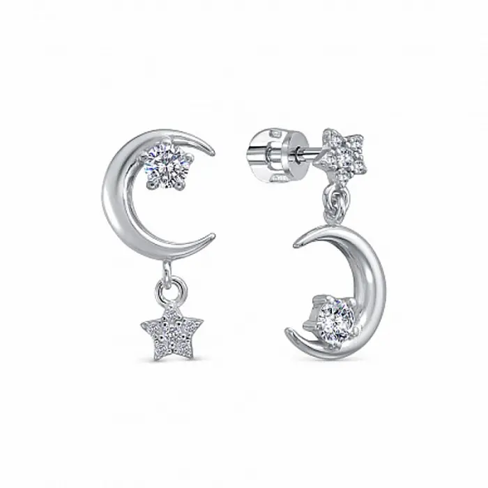 Серьги подвесные из серебра