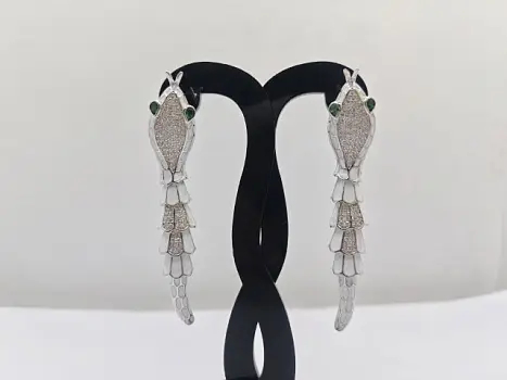 Серьги подвесные из серебра