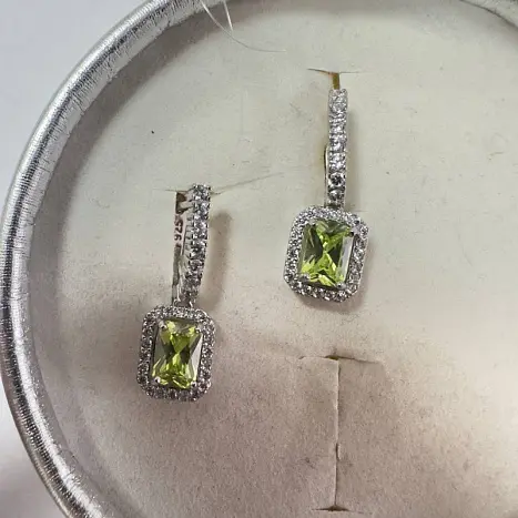 Серьги подвесные из серебра