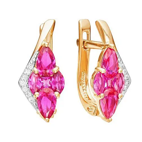 Серьги с английским замком из красного золота