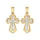 Подвеска крест из комбинированного золота