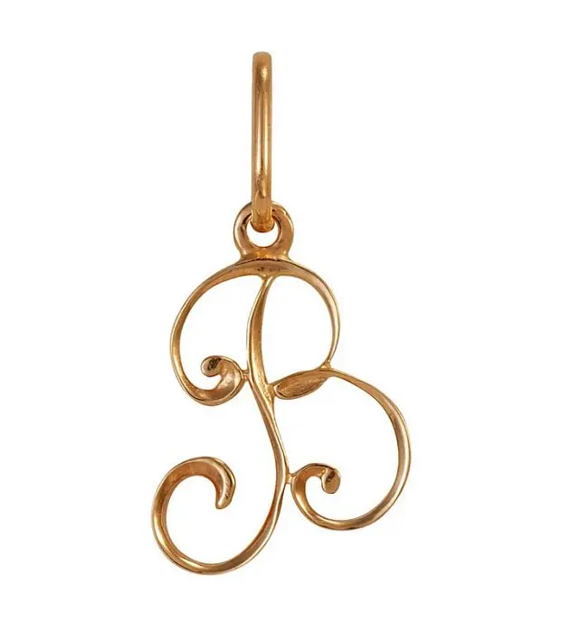 Подвеска буква из красного золота