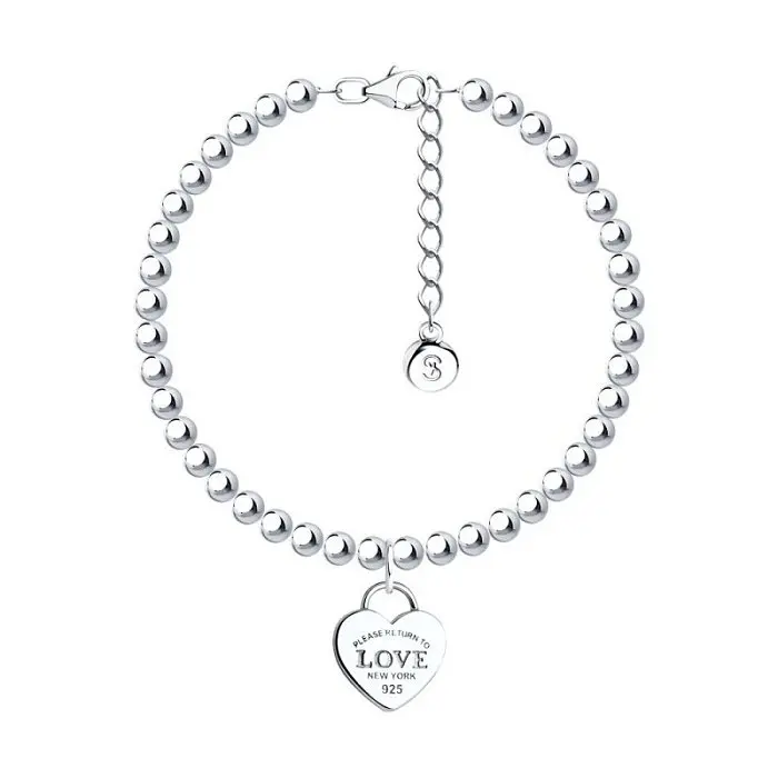 Браслет декоративный из серебра