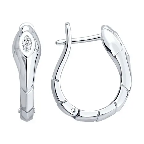 Серьги с английским замком из серебра