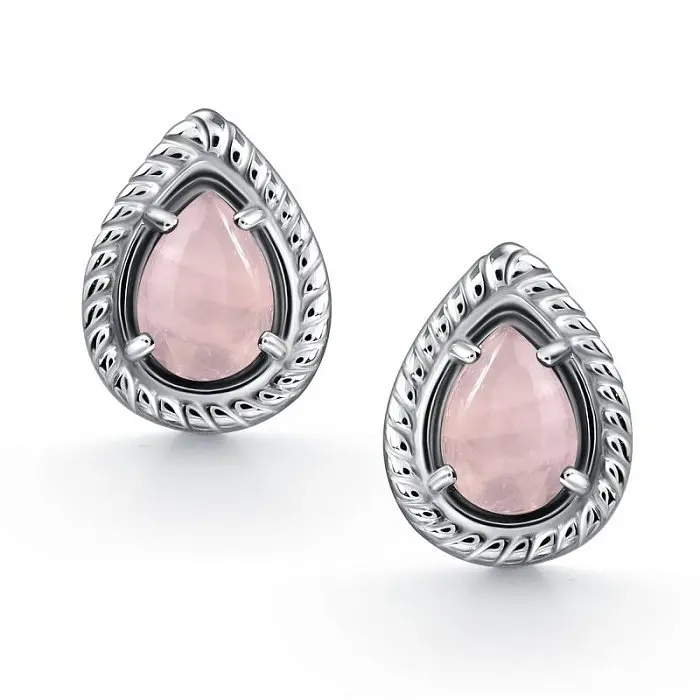 Серьги пуссеты из серебра вид 1