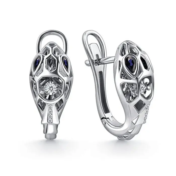 Серьги с английским замком из белого золота