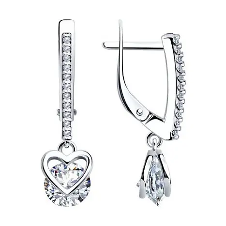 Серьги подвесные из серебра