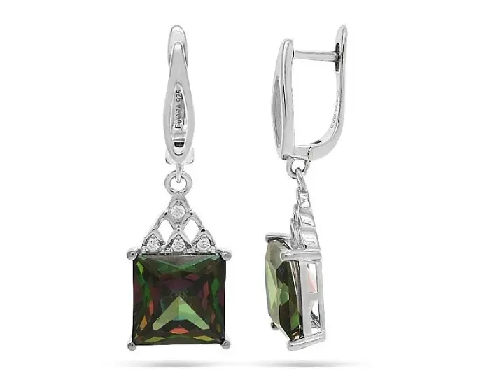 Серьги подвесные из серебра