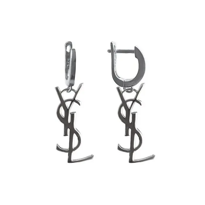 Серьги подвесные из серебра