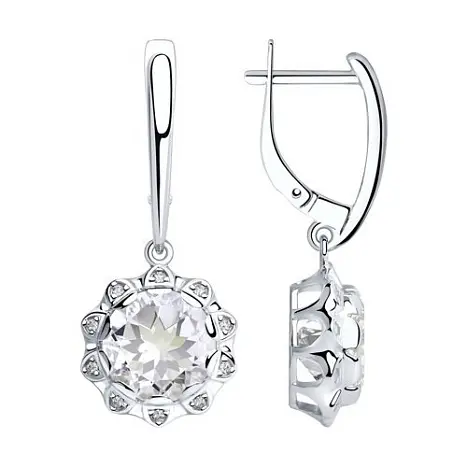 Серьги подвесные из серебра
