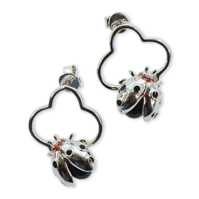 Серьги пуссеты из серебра