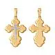 Подвеска крест из комбинированного золота