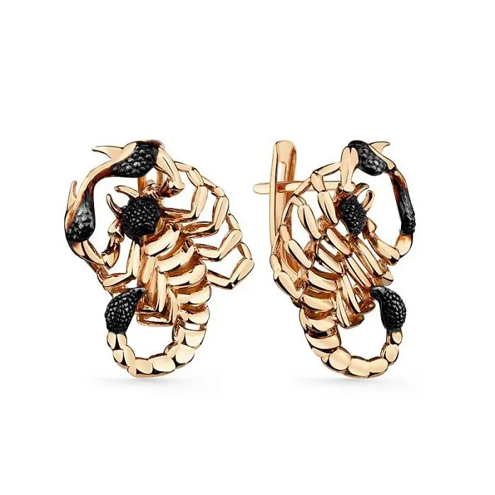 Серьги с английским замком из красного золота