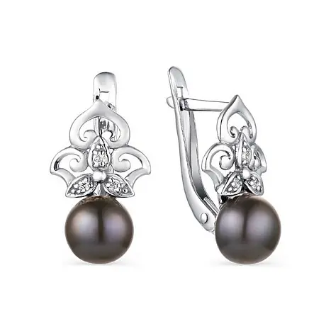 Серьги с английским замком из серебра