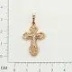 Подвеска крест из комбинированного золота