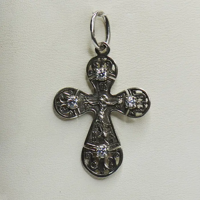 Подвеска крест из серебра