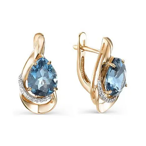 Серьги с английским замком из красного золота