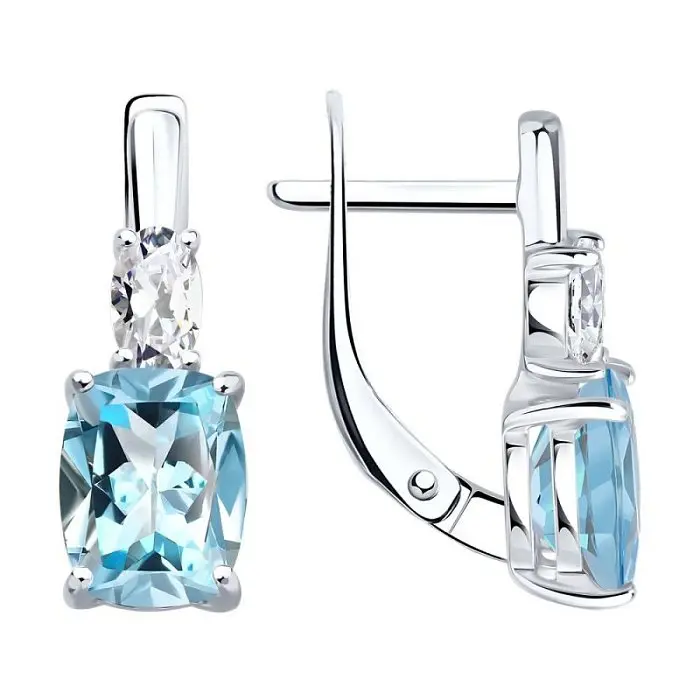 Серьги с английским замком из серебра