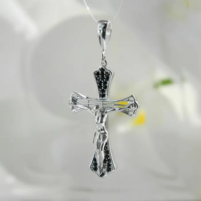 Подвеска крест из серебра