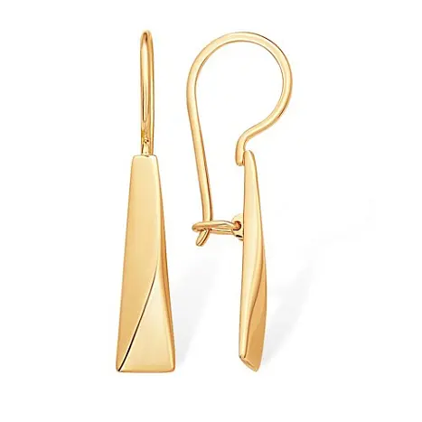 Серьги петельки из красного золота