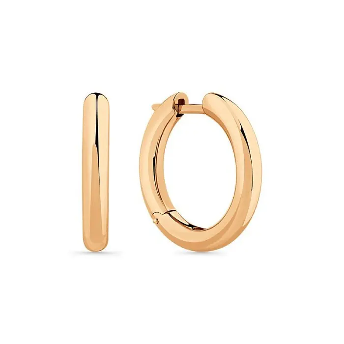 Серьги с английским замком из красного золота