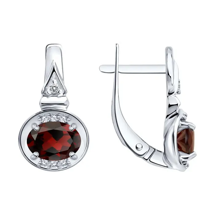 Серьги с английским замком из серебра
