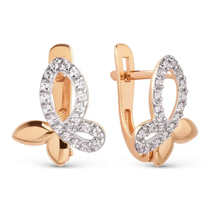 Серьги детские из красного золота