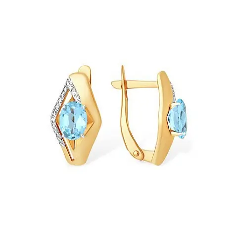 Серьги с английским замком из красного золота