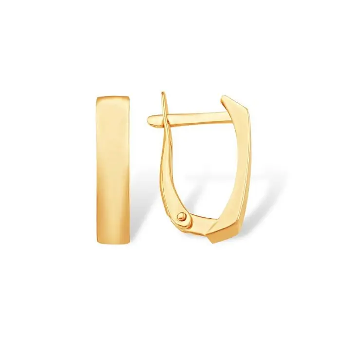 Серьги с английским замком из красного золота