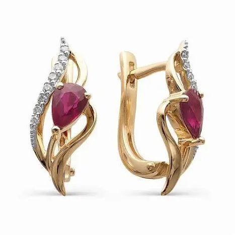Серьги с английским замком из красного золота