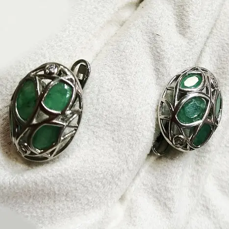 Серьги с английским замком из серебра