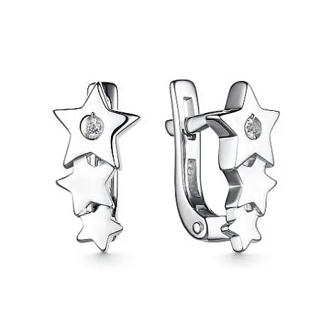 Серьги с английским замком из серебра
