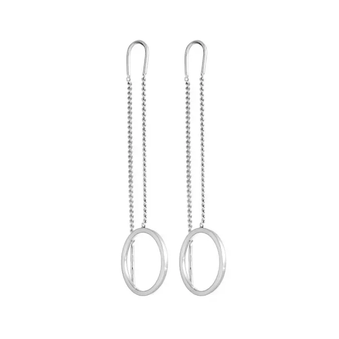 Серьги цепочки из серебра