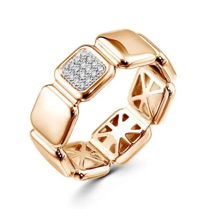 Кольцо декоративное из комбинированного золота